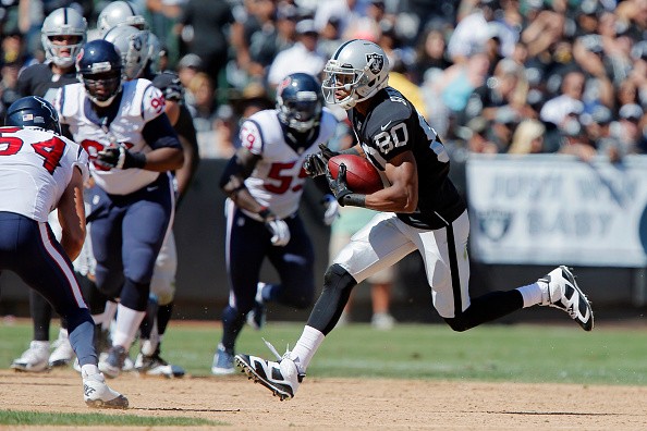 Wide receiver Rod Streater #80 of the Oakland Raiders