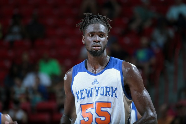 Maurice Ndour #55 of the New York Knicks