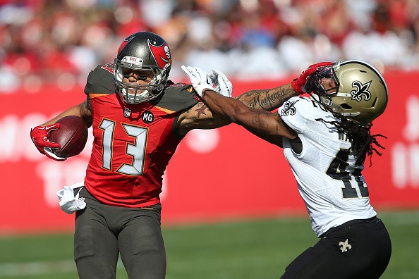 Mike Evans #13 of the Tampa Bay Buccaneers 