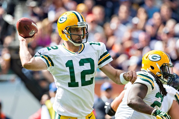 Aaron Rodgers #12 of the Green Bay Packers