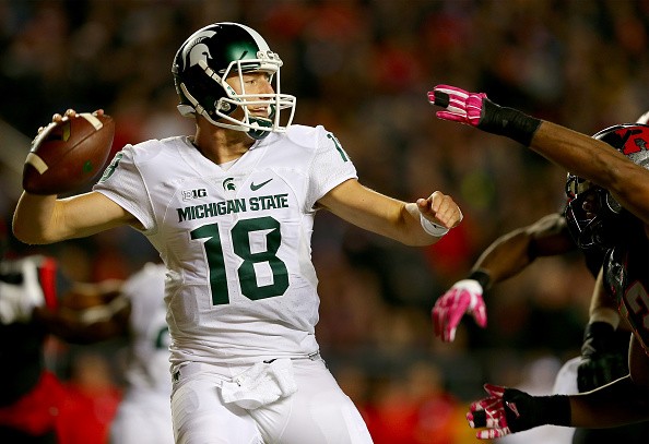 Connor Cook #18 of the Michigan State Spartans 