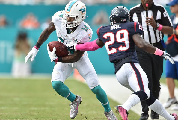 Wide receiver Jarvis Landry #14 of the Miami Dolphins