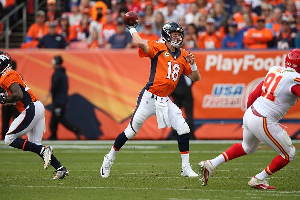 Peyton Manning #18 of the Denver Broncos