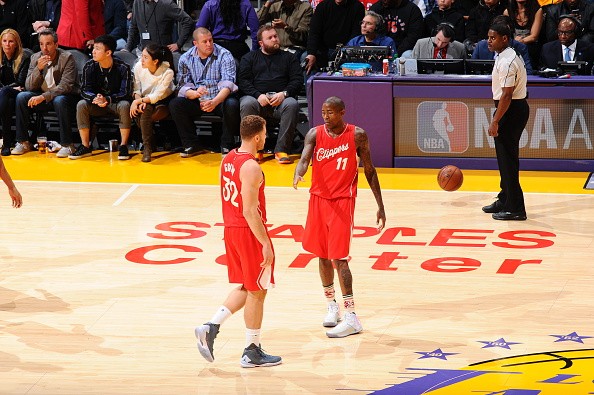 Jamal Crawford #11 and Blake Griffin #32 of the Los Angeles Clippers