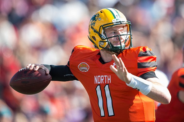 North team's quarterback Carson Wentz #11 with North Dakota State