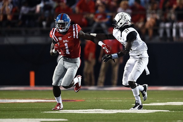 Laquon Treadwell #1 of the Mississippi Rebels