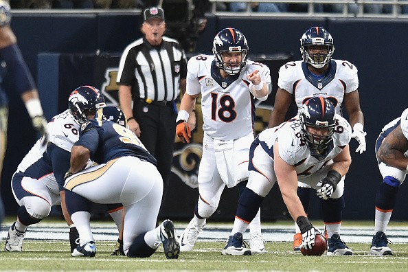 Peyton Manning #18 of the Denver Broncos