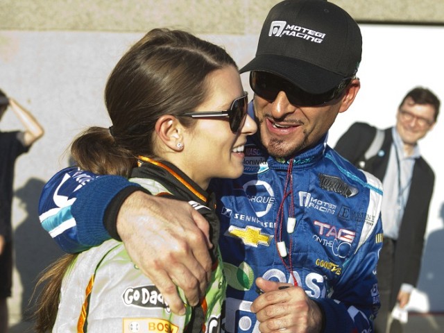 Driver Alex Tagliani embraces Danica Patrick