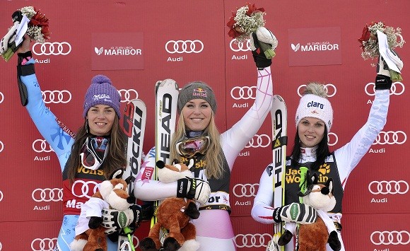 First placed Lindsey Vonn of the U.S. 