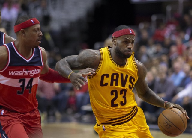 Does LeBron James play better when Kyrie Irving and Kevin Love are on the bench?