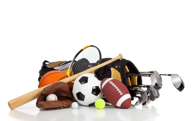 Assorted sports equipment